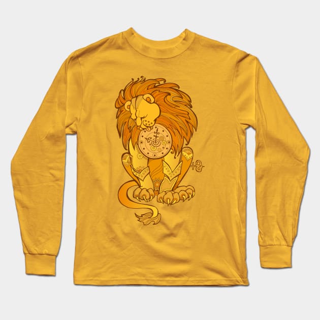 Magic gold lion Long Sleeve T-Shirt by Artist Natalja Cernecka